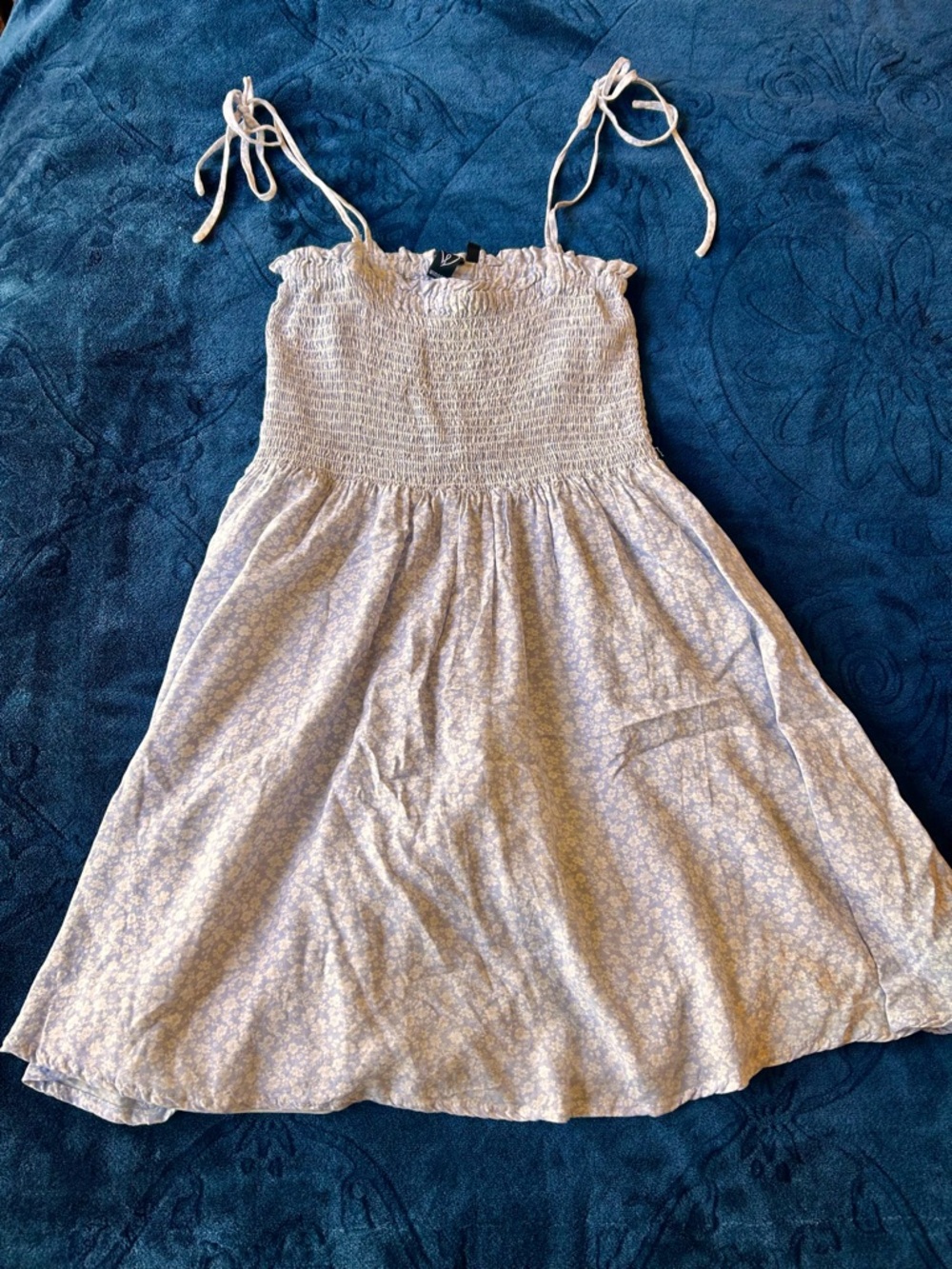 Three Lightweight Summer Dresses - Navy Polka Dot, Blue Stripe, Light Floral - Picture 5 of 5